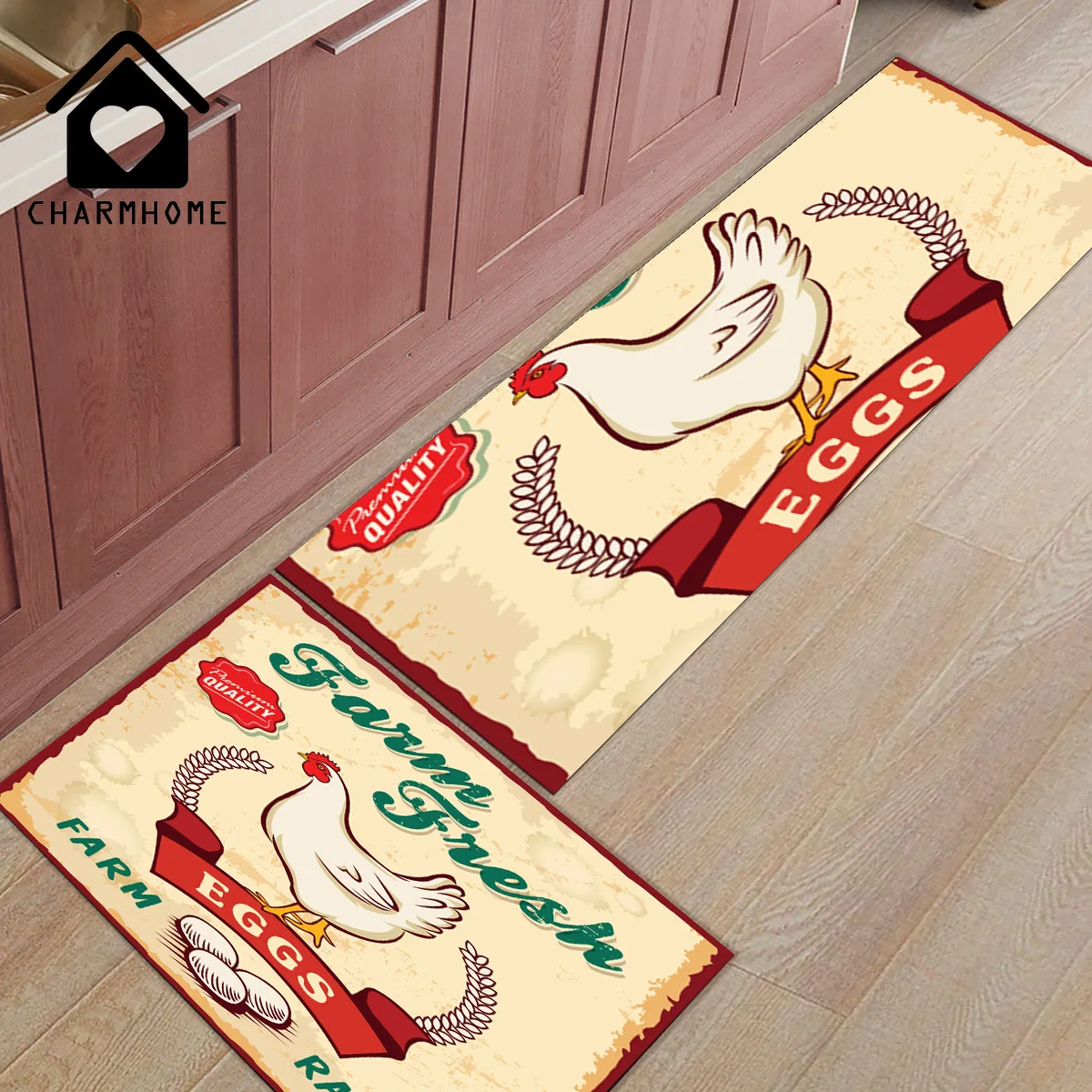 CHARMHOME 2 шт./компл. Ретро фермы курица плакат длинные Кухня коврик коврики домашний