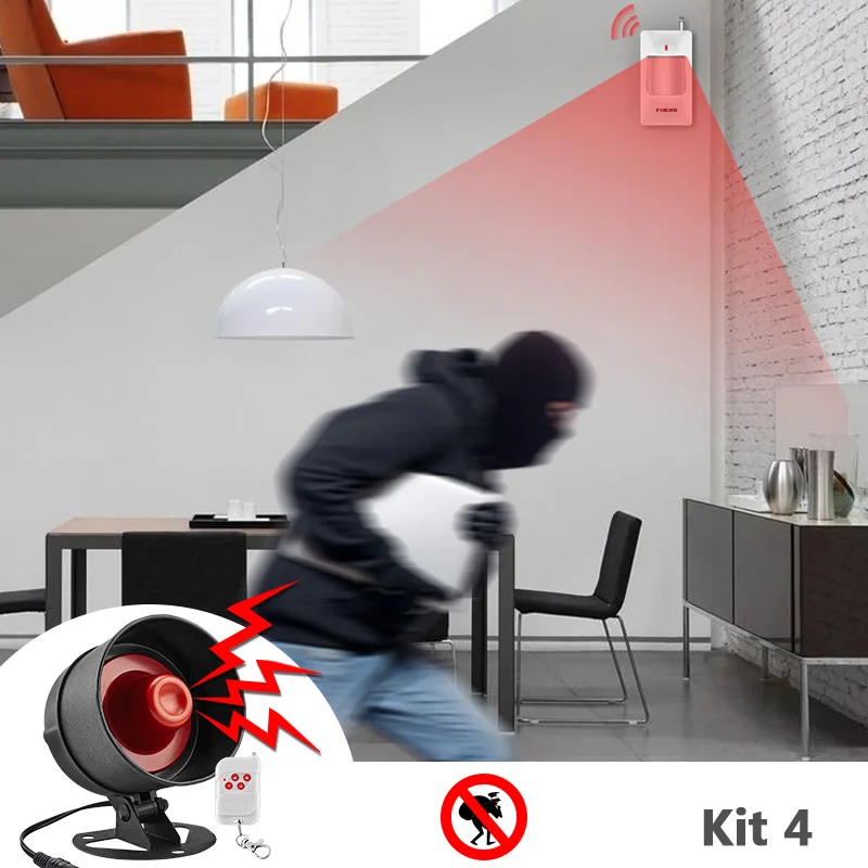 KERUI домашняя система безопасности беспроводная связь 100 дБ местная сигнализации