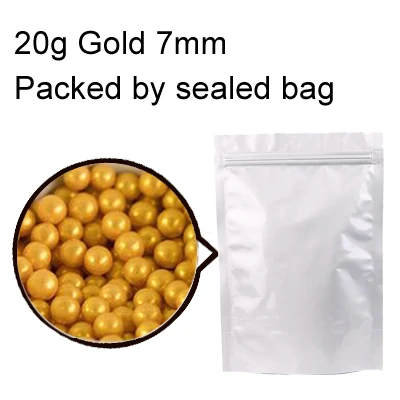 20g Gold 7mm 20 г красочные сахарные бусины съедобный жемчуг сахарный шар помадка «сделай сам» Торт Шоколад Cookit украшения десерт выпечки аксессуары GYH - Цвет: 20g Gold 7mm
