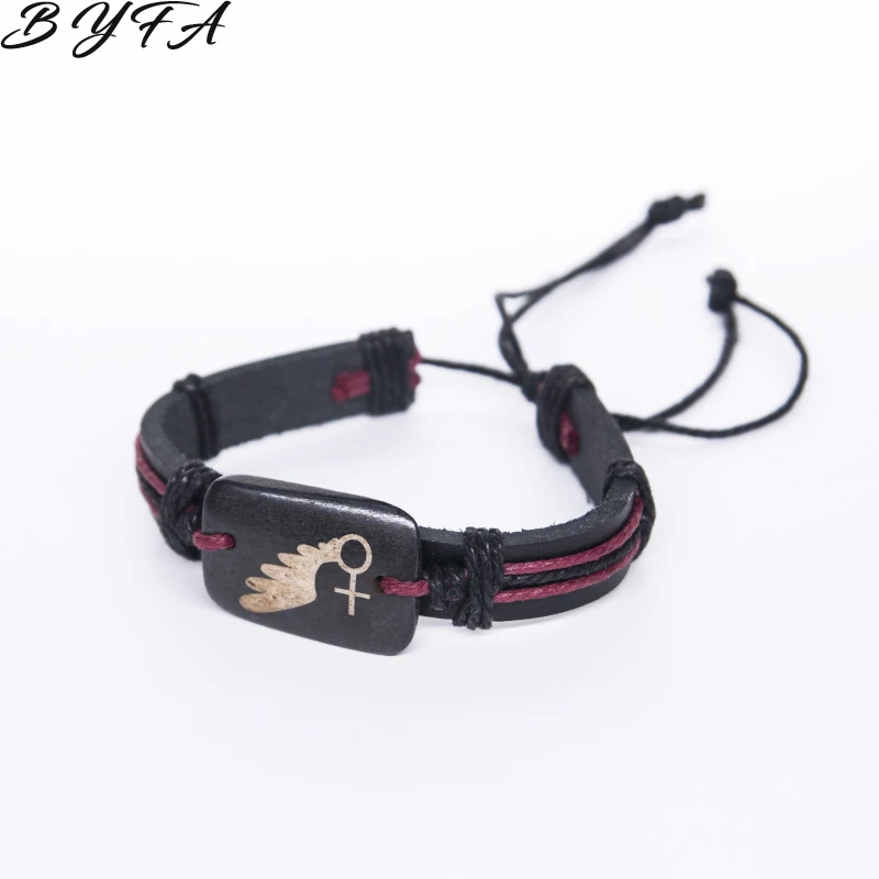 1pc Fashion Handmade Retro Angel Wings Bracelet Love Couple Leather Woven Bone Vintage Punk Valentine's Day|Браслеты с шармами| |