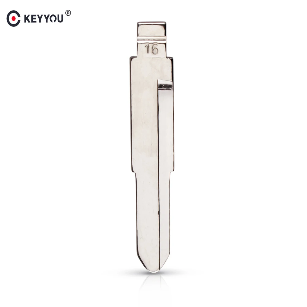 

KEYYOU 10 pcs/lot Metal Blank Uncut Flip KD Remote Key Blade Type #16 for Mitsubishi for Suzuki Alto Car Key Replacement