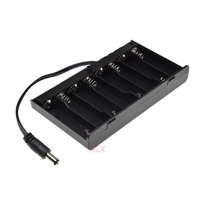 1ПКС 8 AA держатель батарей с переключателем dc 5.5x2.1мм штекер питания вкл./выкл. 8x1.5в 12В 8AA 2А корпус Х хранение ящик деталей DIY.