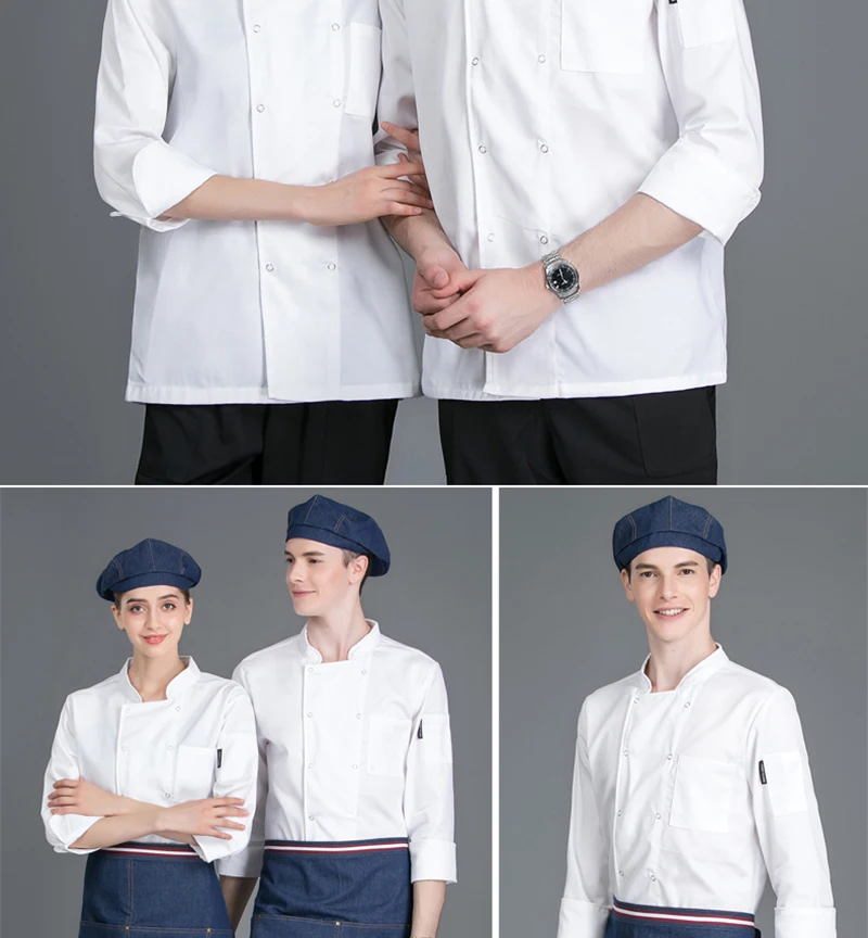 Мужская куртка с длинным рукавом для шеф-повара, пальто для суши, шеф-повара, официантки, официанта, ресторана, кухни, пекарни, кофеин, рабочая форма для мужчин и женщин