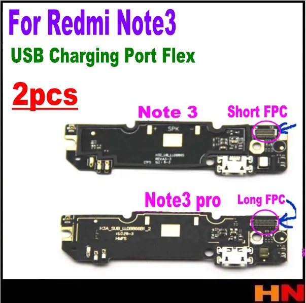 2 шт. гибкий кабель для зарядки Xiaomi Redmi Note 3 5 дюйма|flex board|usb charging portcharging port |