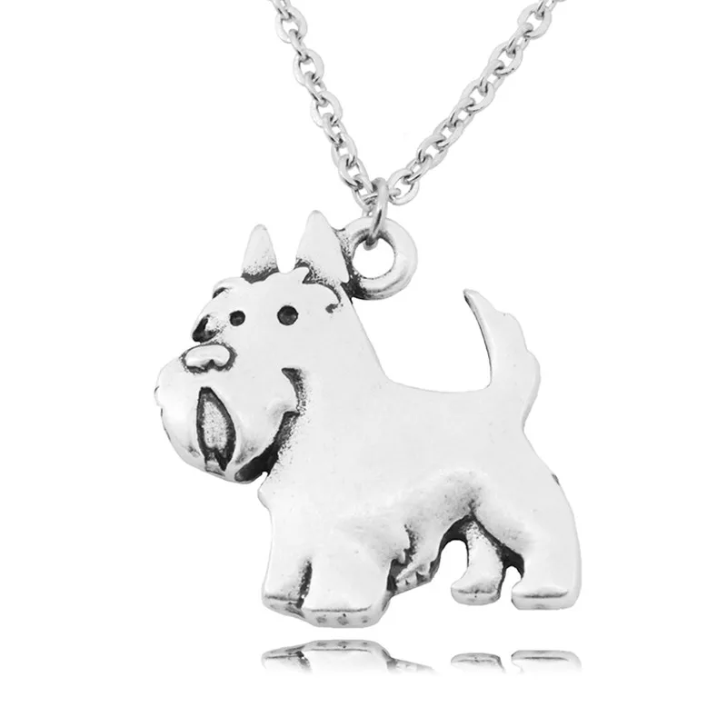 Vintage Silver Color Aberdeen Scottish Terrier Dog Charms Pendant Necklaces For Women Men Collares Mujer Girls Gifts Choker 2018 | Украшения