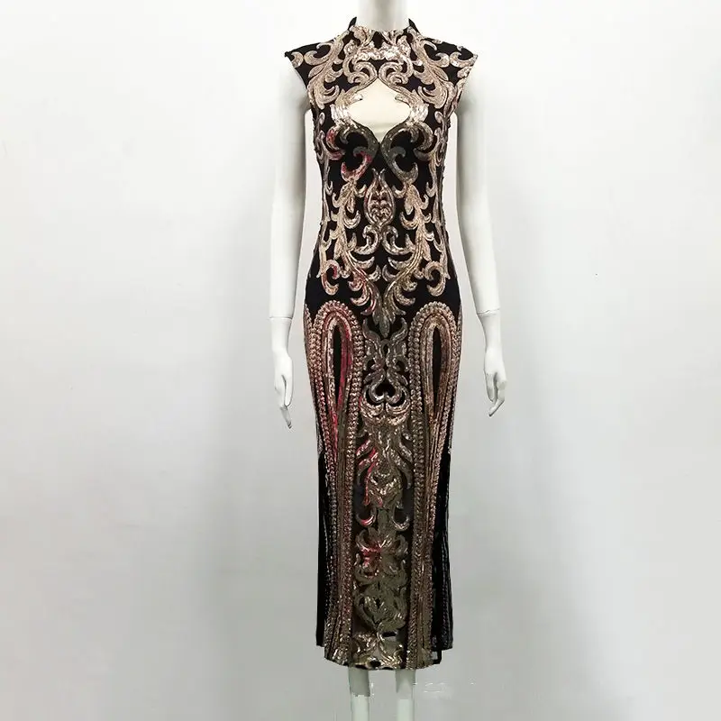 2019 сексуальное платье знаменитостей с открытой спиной расшитое блестками