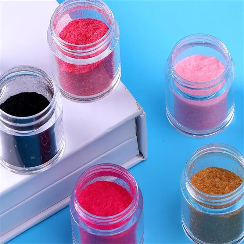 Нечеткие Флокирование Velvet порошок Черные белые красные блеск для ногтей Nail Art