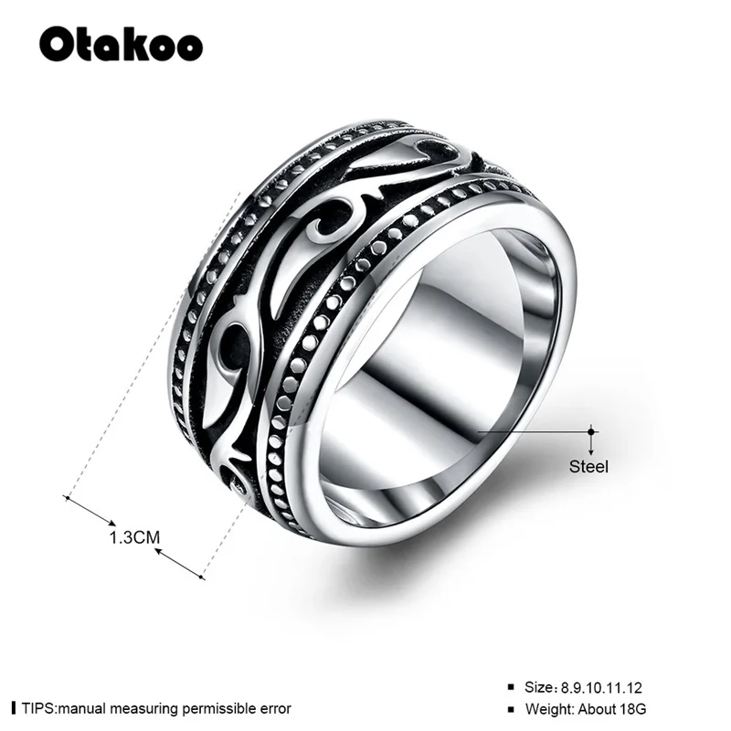 Мужское Винтажное кольцо Otakoo из нержавеющей стали с геометрическим узором