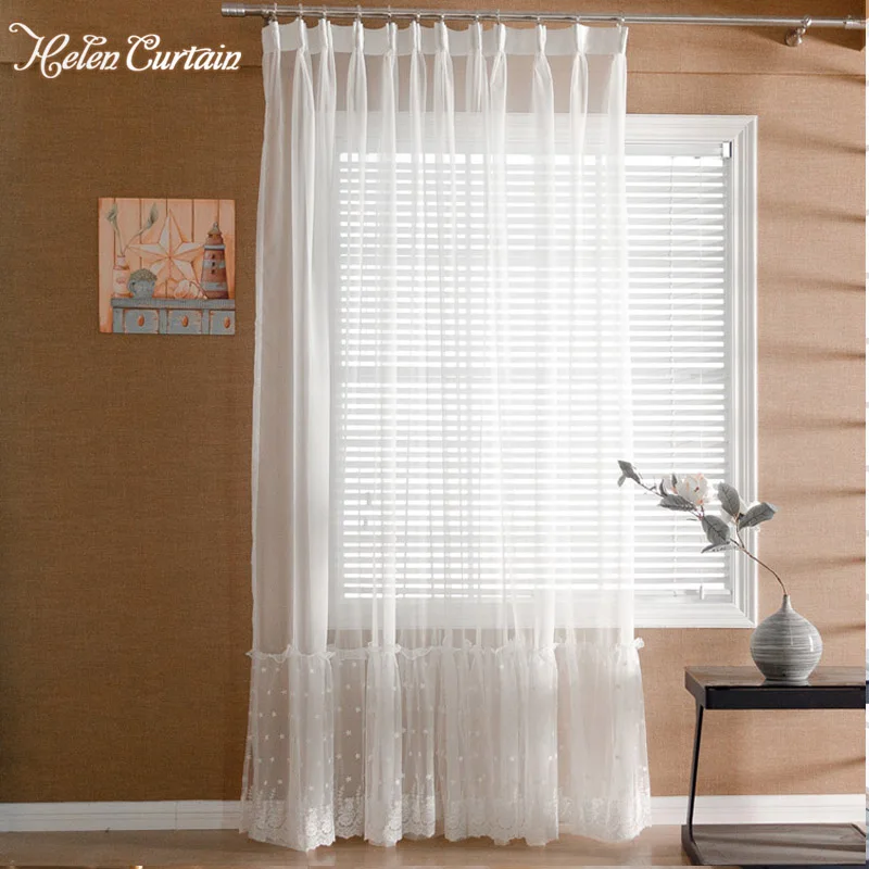 Helen занавески современные Твердые сплайсированные белые тюлевые для гостиной