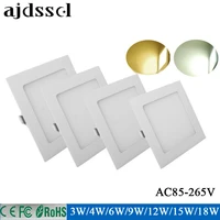panel light ultra thin led square panel 4w 6w 9w 12w 15w 18w 85 2565v recessed ceiling led panel light white warm white