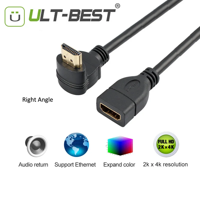Высокоскоростной HDMI короткий кабель с Ethernet 1 4 В M/F удлинитель 1080P для PS3 Macbook Pro Xbox 360