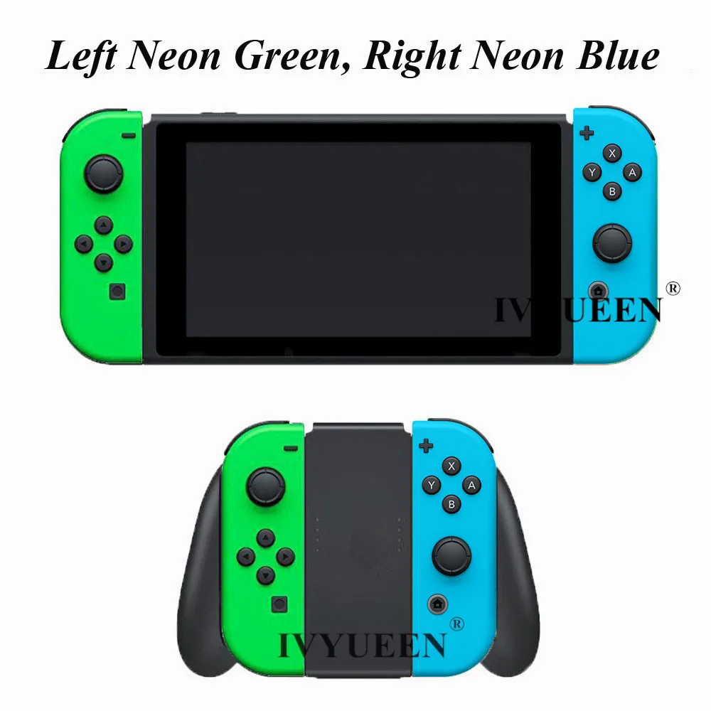 Чехол-накладка IVYUEEN для Kind Switch NS Joy Con с корпусом, зеленый, желтый, розовый, левый/правый джойстик, чехол для контроллера, аксессуары для игр