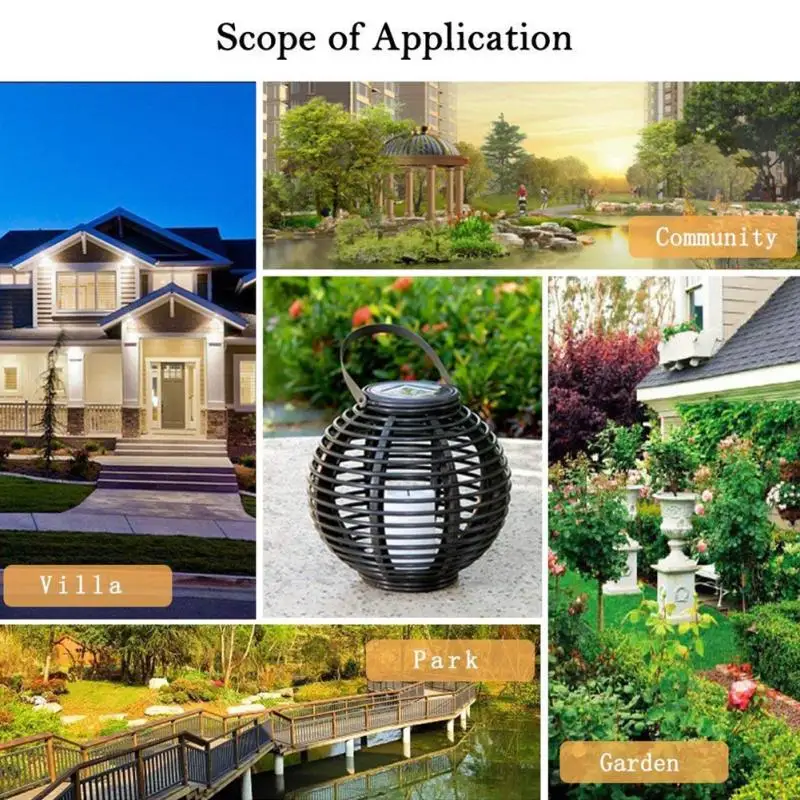 Светодиодный светильник из ротанга водонепроницаемый на солнечной