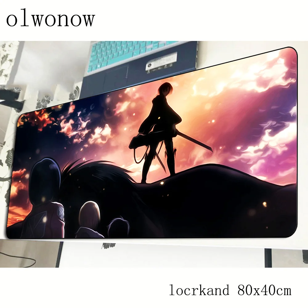 Коврик для мыши attack on titan 800x400x3 мм 3d игровой коврик для геймера модная игровая компьютерная настольная клавиатура со встроенной мышью большие игровые коврики