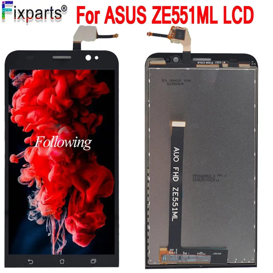 Новый ЖК дисплей 5 дюйма для ASUS Zenfone 2 ZE551ML дигитайзер сенсорного экрана в сборе