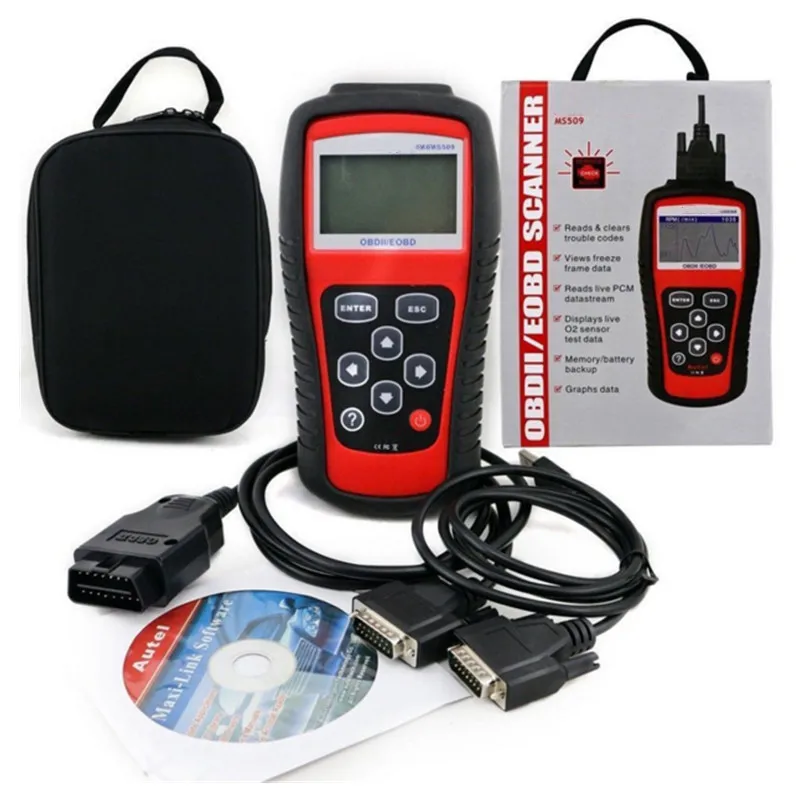 MS509 многоязычный диагностический инструмент OBD2/EOBD автоматический считыватель кодов работает для США и Азии и Европы Автомобильный сканер MS 509