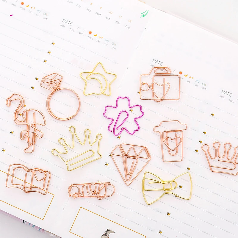 10 шт. разноцветные Мультяшные металлические зажимы для бумаги 2 х3