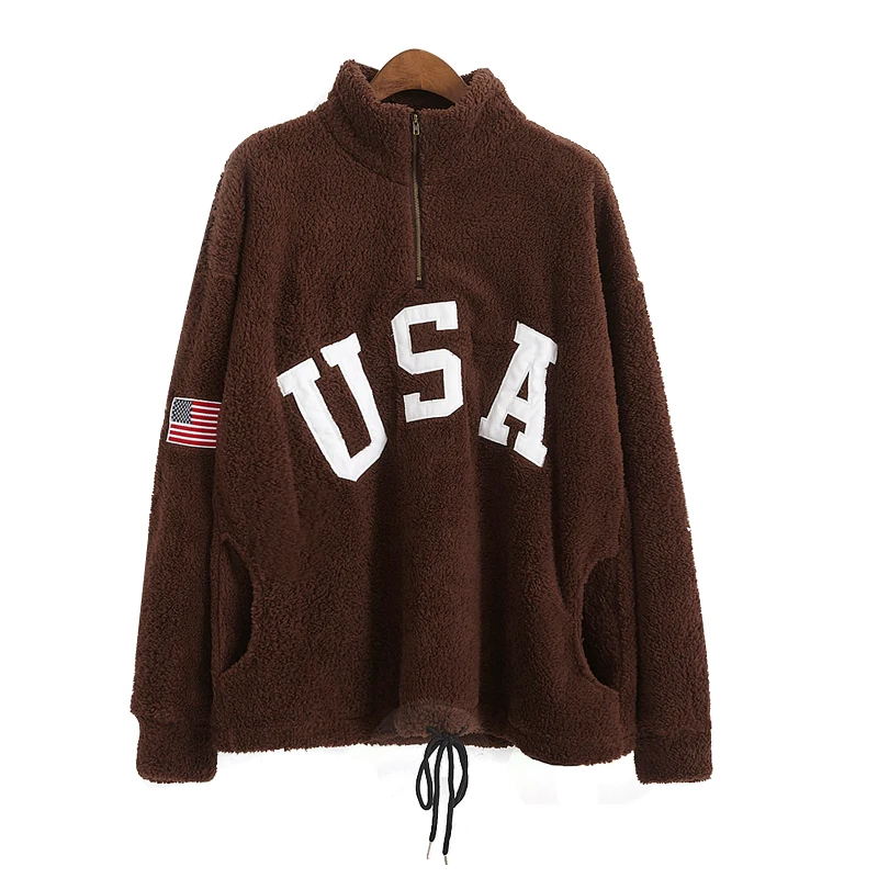 2017 New Fashion Winter Warm College Wind Turtle Neck Letter Embroidered Female Long Sleeve Tops | Женская одежда