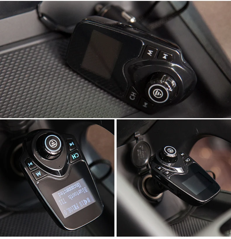 Bluetooth Wireless Car Mp3 Player Handsfree Kit FM Transmitter A2DP 5V 2.1A USB Charger LCD Display Modulator | Автомобили и