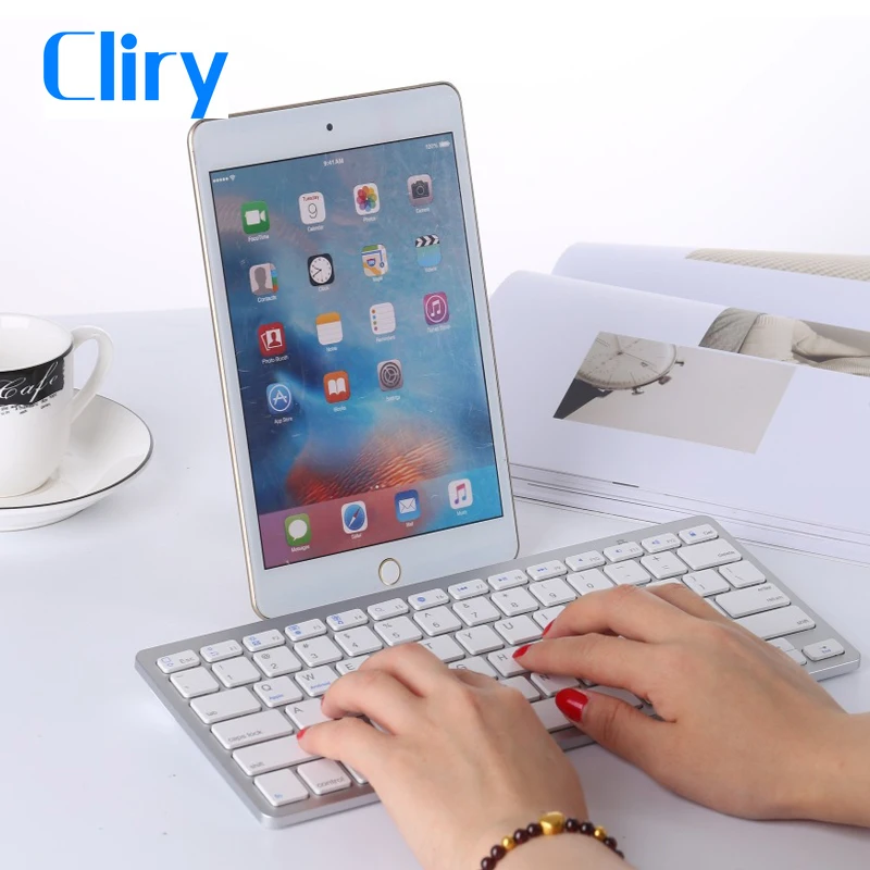 Cliry Bluetooth беспроводная клавиатура ультра тонкая для ПК Apple iPad ноутбука Android IOS