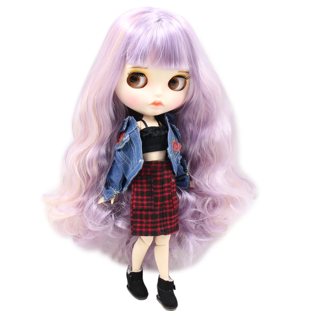 Кукла ICY DBS Blyth для No. BL1049/2352/1049 фиолетовые Смешанные розовые волосы резные губы