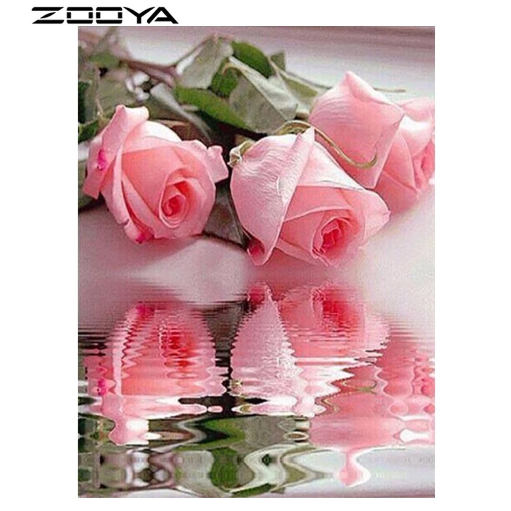 ZOOYA Алмазная мозаика полная вышивка Цветочная крестиком Кристальные квадратные