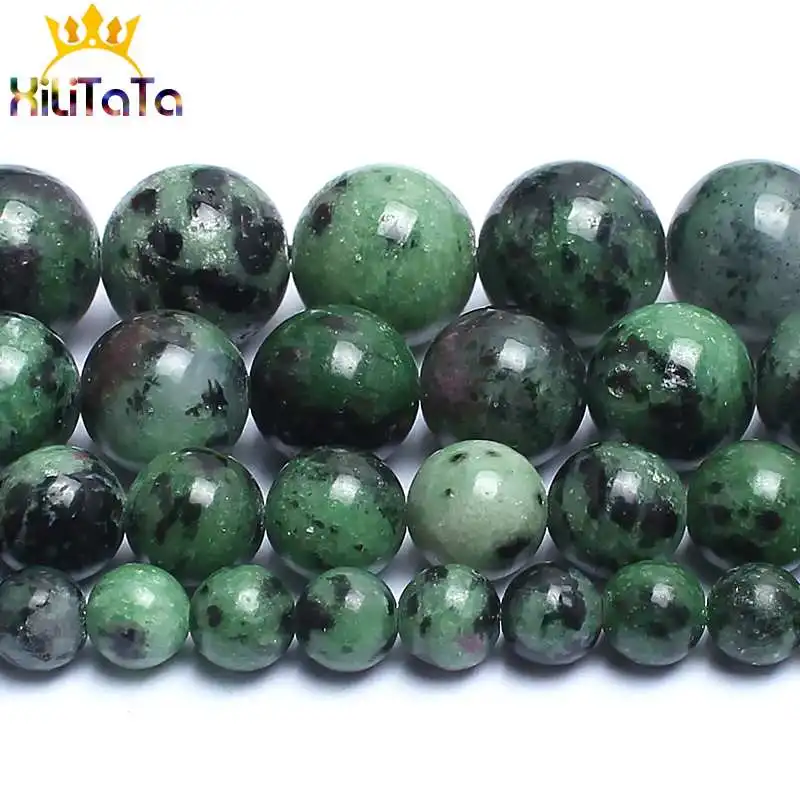 Натуральный Epidote Rubys камень циозит круглые свободные шарики для изготовления