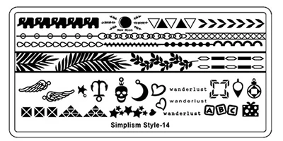 14simplism style Finger Angel 1 шт. пластины для штамповки ногтей штамп изображения пластырь перо покер милый дизайн 6*12 см шаблон для ногтей DIY Инструменты для маникюра - Цвет: 14simplism style