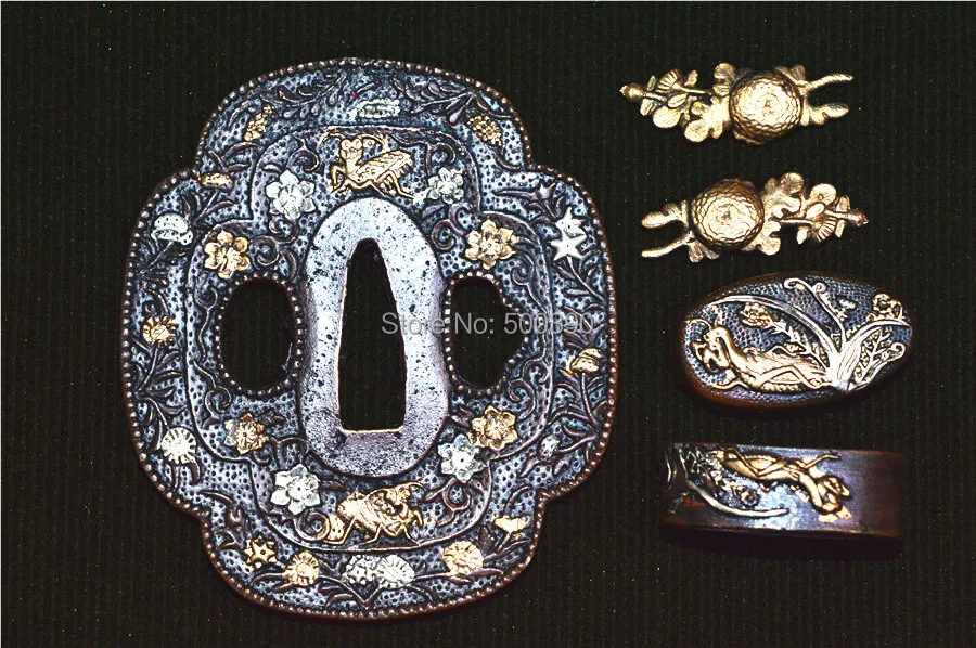 Латунный защитный TSUBA для японского самурайского меча аксессуар катаны W/тема-TSUBA
