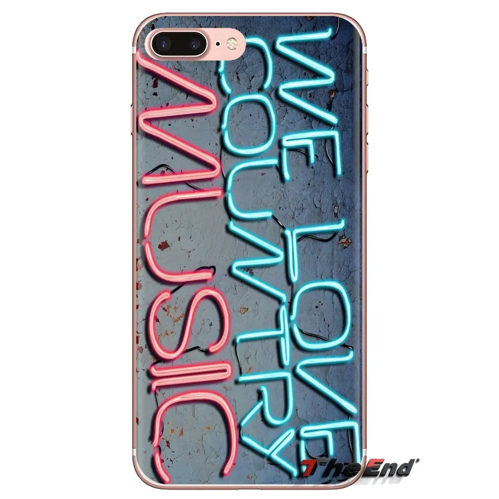 For iPod Touch Apple iPhone 4 4S 5 5S SE 5C 6 6S 7 8 X XR XS Plus MAX I Love Country Music Pastel Poster Silicone Phone Bag Case |