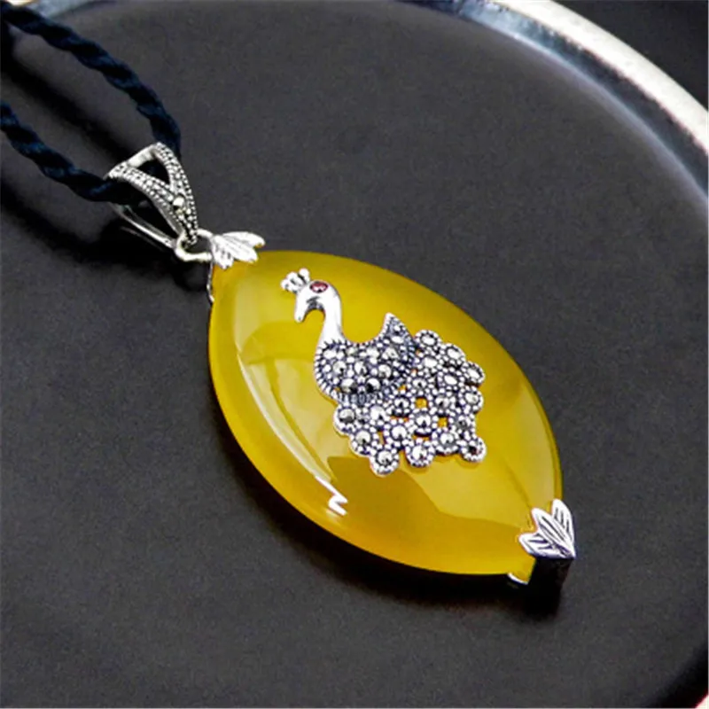 BESTLYBUY Настоящее серебро 925 пробы ювелирные изделия тайское ретро желтый &amp Белый