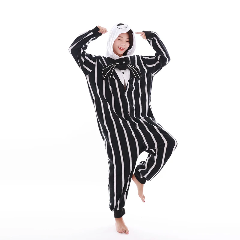 HKSNG взрослых Хэллоуин Kigurumi костюмы скелетов Джек Скеллингтон пижамы череп