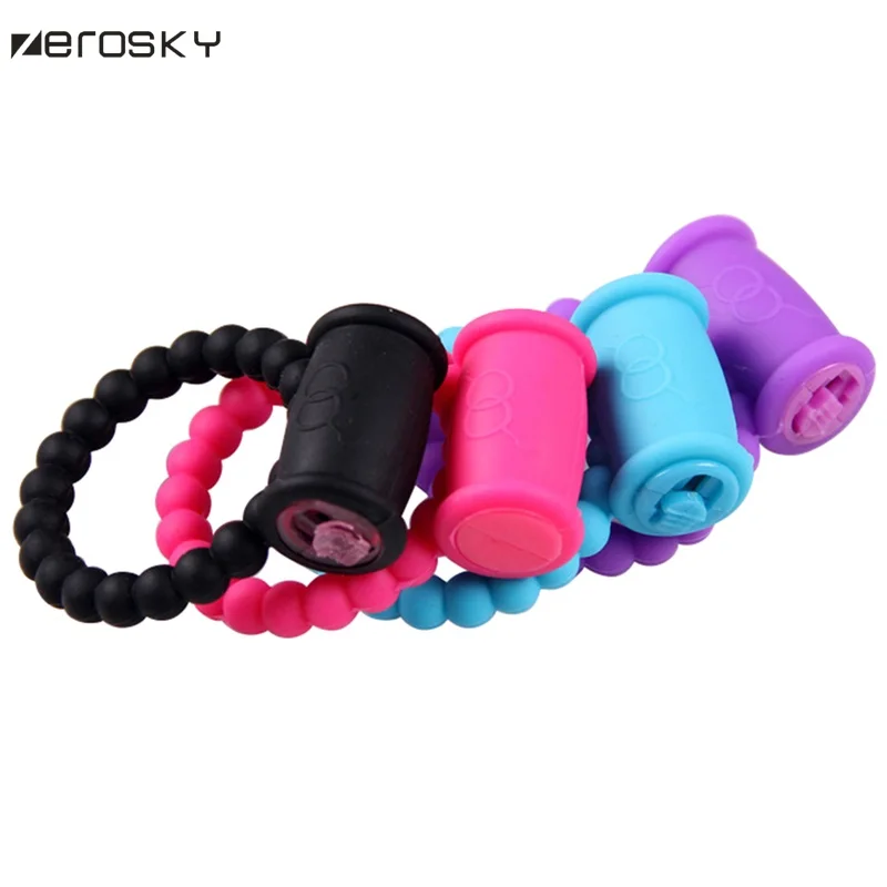 Zerosky мужское силиконовое кольцо для пениса Секс вибрационное члена игрушка