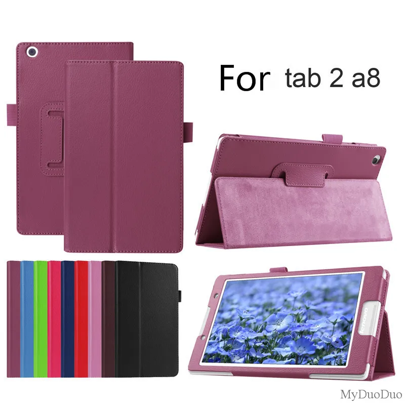 Стиль Litchi чехол для lenovo Tab2 A8 из искусственной кожи защитный чехол с подставкой для планшета чехол КРЫШКА ДЛЯ lenovo Tab 2 A8-50 A8-50F A8-50LC "+ Защитная пленка на экран