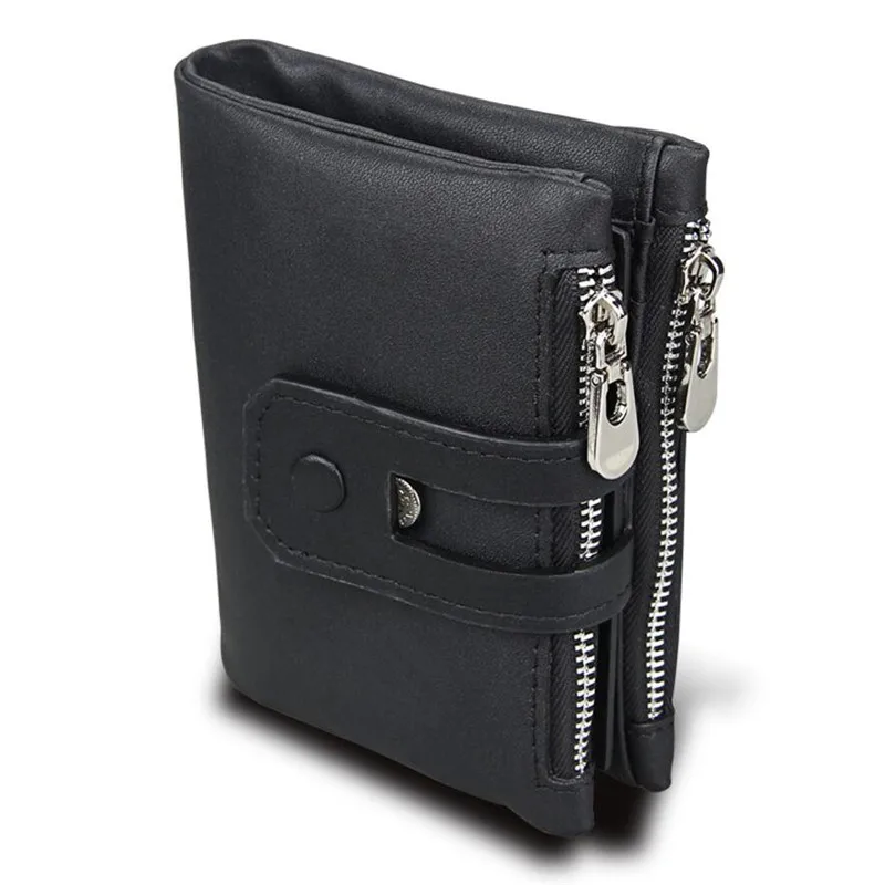 Портмоне мужское из натуральной кожи с RFID защитой и двойной молнией|leather wallet