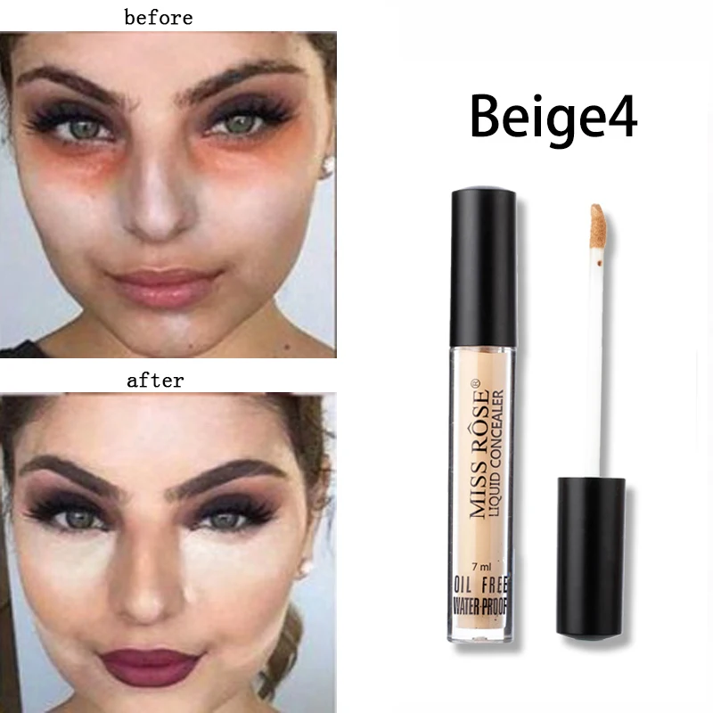 Жидкий консилер MISS ROSE с полным покрытием под глазами водостойкий натуральный