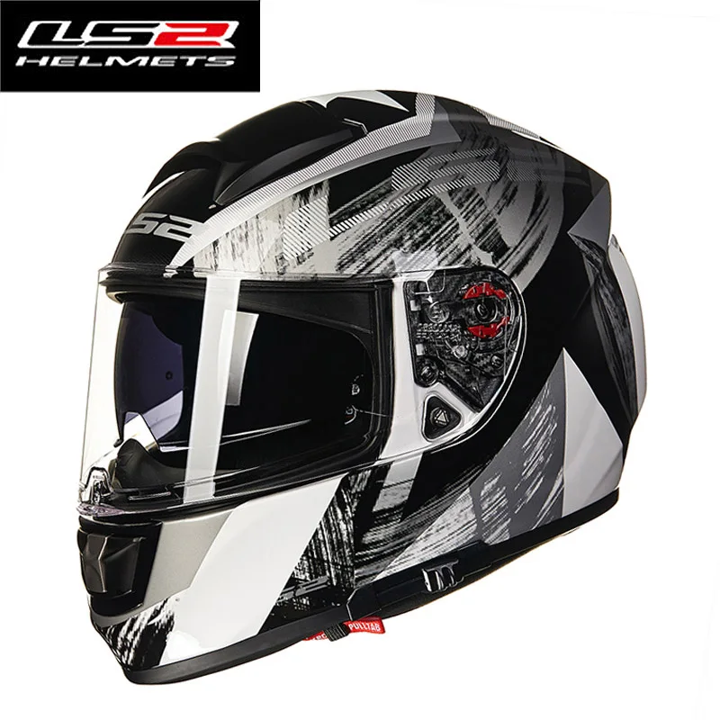 LS2 стекловолокно moto rcycle шлем ff397 двойной солнцезащитный козырек объектива moto rbike шлем полный уход за кожей лица гоночный шлем сертификации ECE утвердить moto шлемы - Цвет: 1