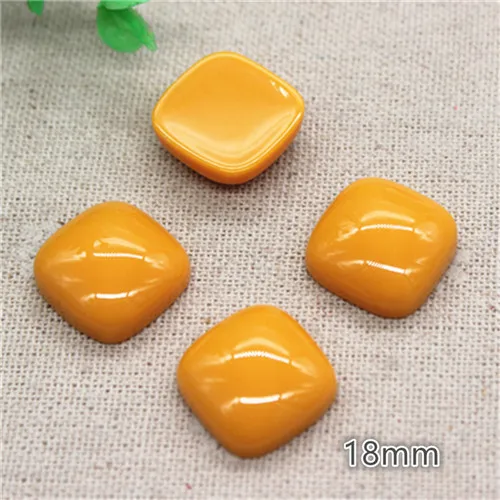 yellow 20pcs 20 шт. 18 мм милые круглые/квадратные/Ротанговые шарики из смолы в Корейском стиле, кабошон, аксессуары для рукоделия, украшение для волос, скрапбукинг - Цвет: yellow 20pcs