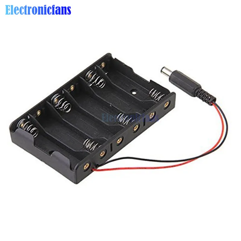 6 х АА батарея чехол держатель для хранения с DC2.1 разъем питания Arduino Diy банк