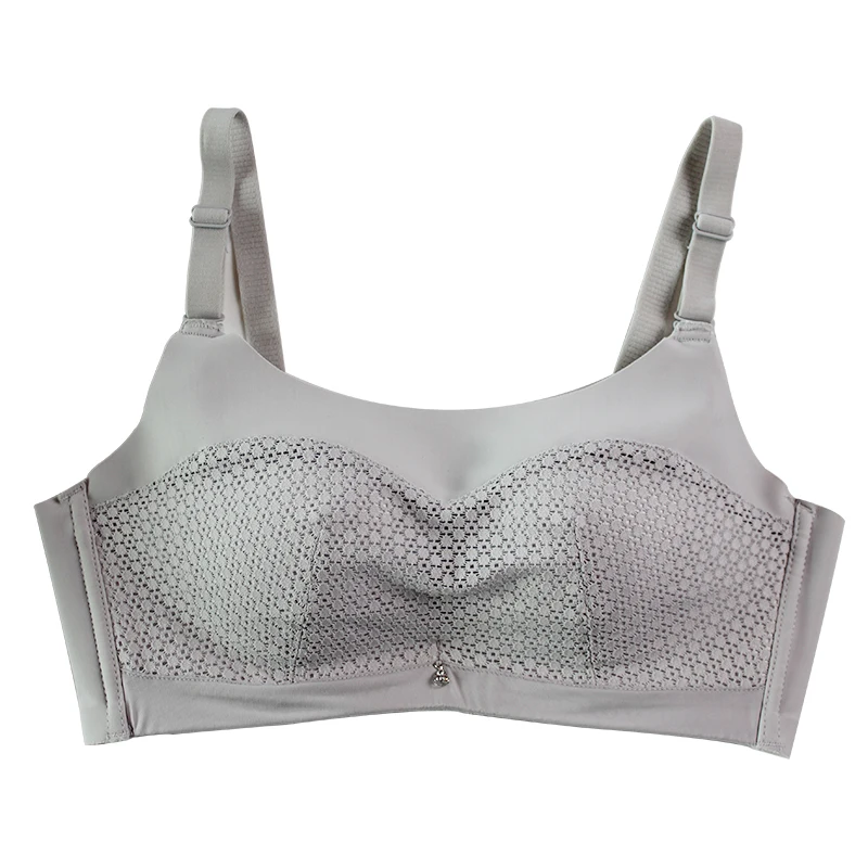 Однотонное нижнее белье на косточках удобный кружевной бюстгальтер с пуш ап