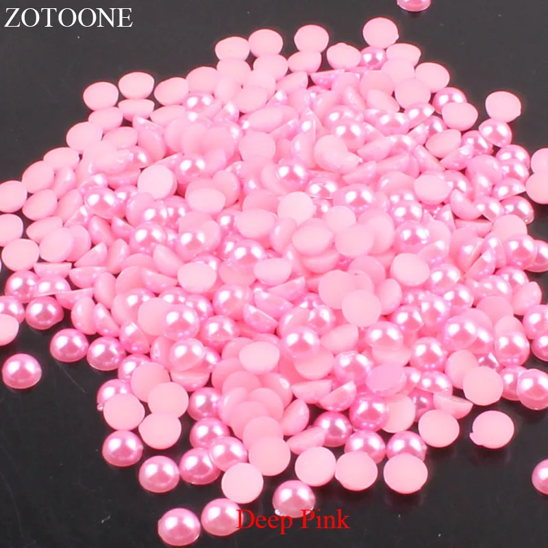 ZOTOONE 1000 шт. 2-5 мм плоская задняя темно-розовая Стразы DIY искусство ногтей ABS смола