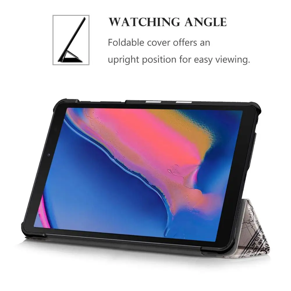 Чехол для планшета Samsung Galaxy Tab A 8 0 2019 S-Pen P200 Обложка блестящая подставка P205 умный