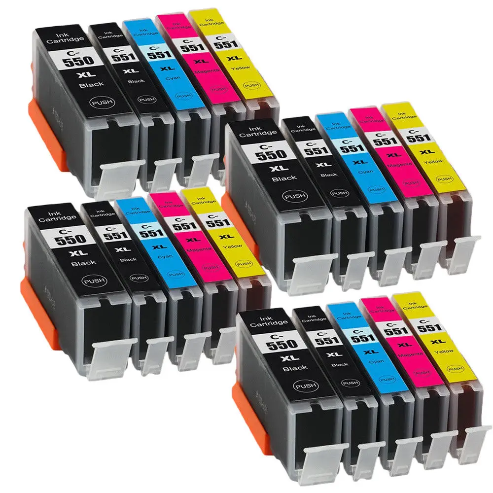 20x чернила PGI550 CLI551 для Pixma MG5450 iP7250 MG6350 MX925 iX6850 MG7150|Чернильные картриджи| |