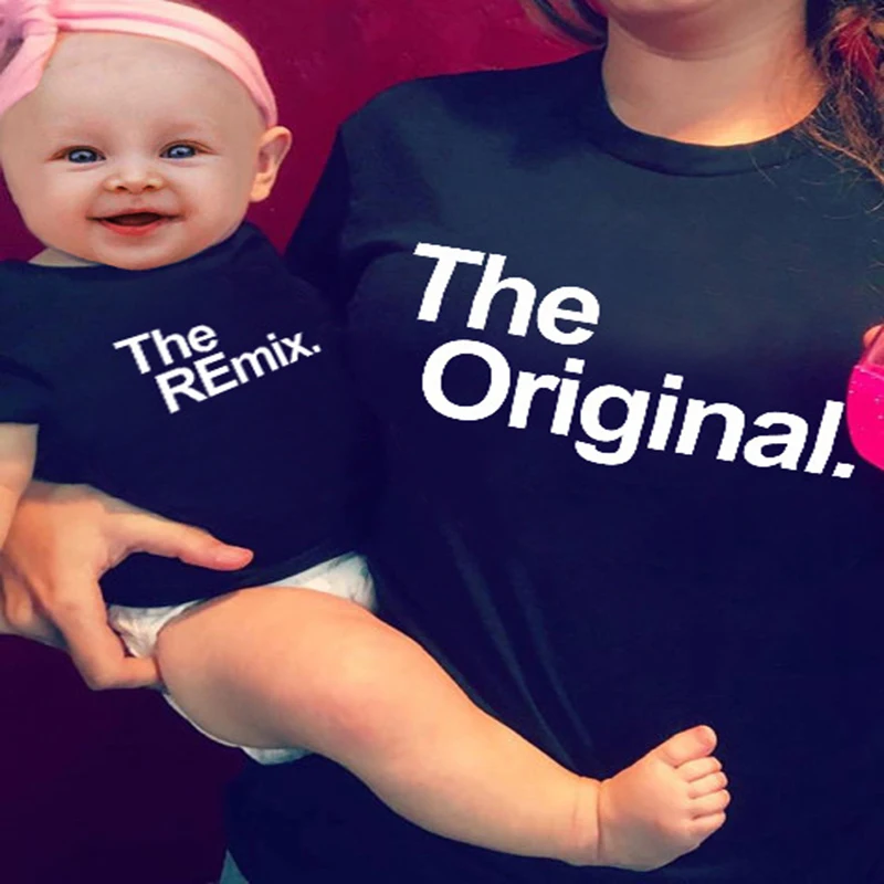 Новинка 2019 года модные одинаковые комплекты для семьи футболки всей с буквенным