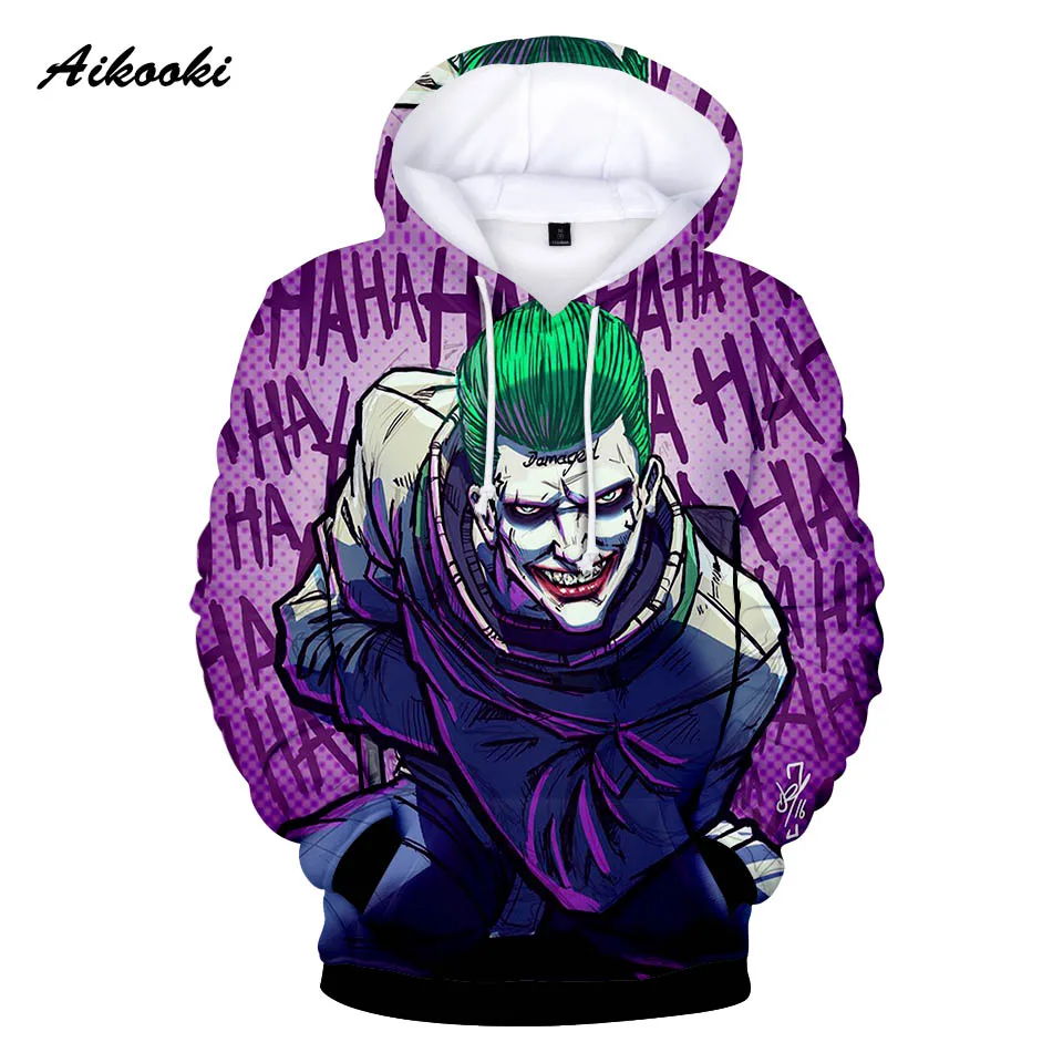 Худи Aikooki HAHA Joker для мужчин и женщин зимние толстовки на Хэллоуин с надписью Crazy Smile