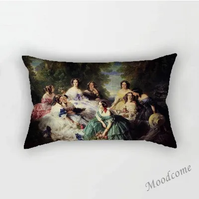T305-14 30x50cm Franz Xaver Winterhalter рококо Королевский суд Принцесса Королева красивая леди Портрет маслом диван наволочка чехол для подушки - Цвет: T305-14 30x50cm