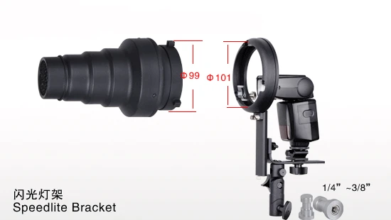 Вспышка Speedlite L кронштейн держатель Поддержка для Bowens крепление вспышки Snoot Softbox|l