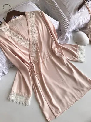 Daeyard Шелковый пижамный комплект роскошный цветочный лоскутный Cami+ шорты+ халат, пижама из 3 предметов, одежда для сна, Сексуальная кружевная Пижама, элегантная домашняя одежда