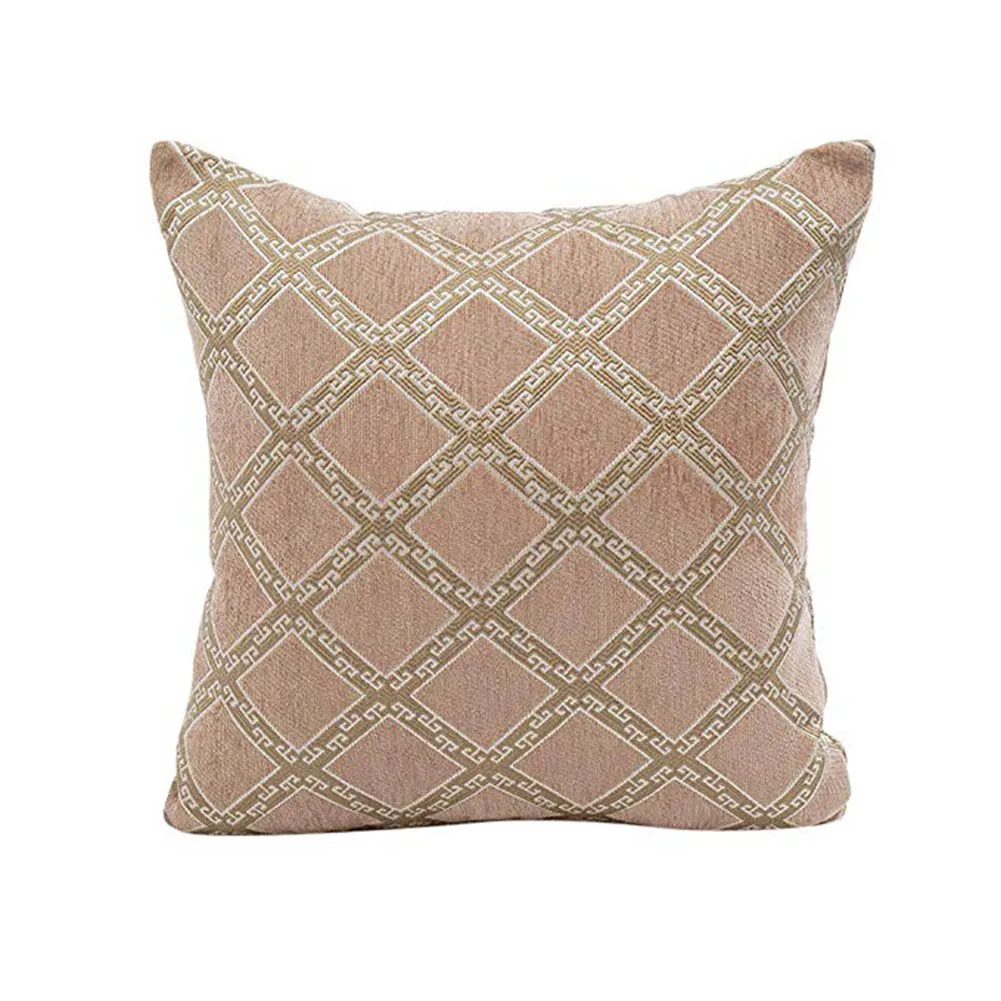 Light pink Meijuner наволочка для подушки винтажная наволочка из шенили жаккардовая Подушка, обтянутая сетью чехол клетчатый узор элегантный чехол для подушки для HomeY388 - Цвет: Light pink