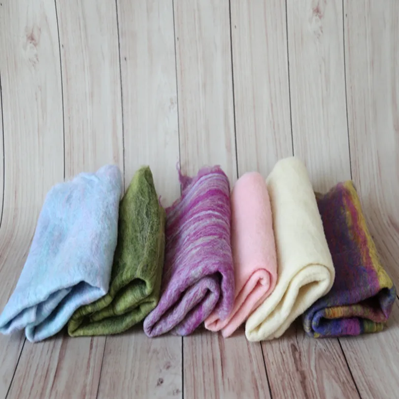 Реквизит для фотосъемки новорожденных пушистое шерстяное одеяло ручной работы